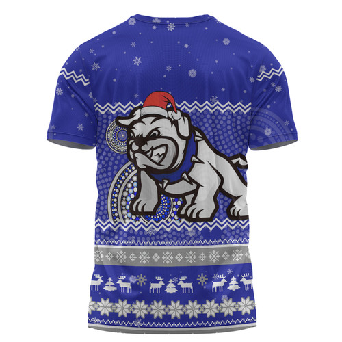 Canterbury-Bankstown Bulldogs Christmas Custom T-Shirt - Ugly Xmas And Aboriginal Patterns For Die Hard Fan T-Shirt