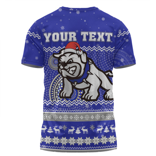 Canterbury-Bankstown Bulldogs Christmas Custom T-Shirt - Ugly Xmas And Aboriginal Patterns For Die Hard Fan T-Shirt