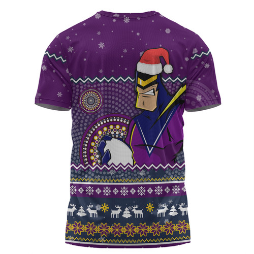 Melbourne Storm Christmas Custom T-shirt - Ugly Xmas And Aboriginal Patterns For Die Hard Fan T-shirt
