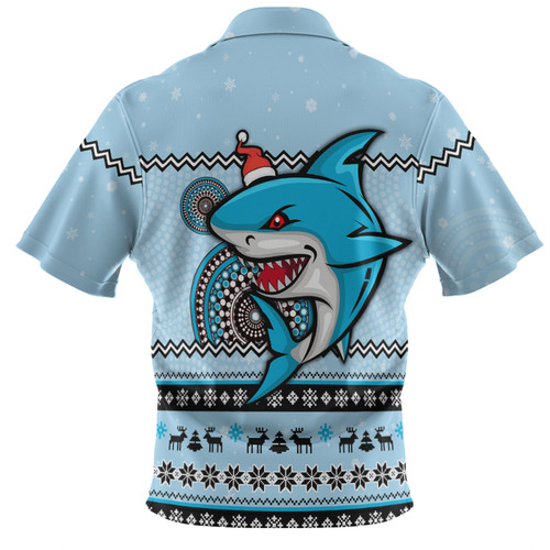 Cronulla-Sutherland Sharks Christmas Custom Hawaiian Shirt - Ugly Xmas And Aboriginal Patterns For Die Hard Fan Hawaiian Shirt Cronulla-Sutherland Sharks Christmas Custom Hawaiian Shirt - Ugly Xmas And Aboriginal Patterns For Die Hard Fan Hawaiian Shirt