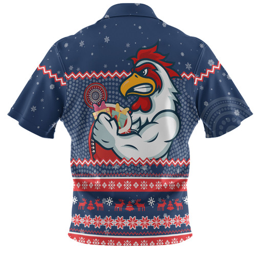 Sydney Roosters Christmas Custom Hawaiian Shirt - Ugly Xmas And Aboriginal Patterns For Die Hard Fan Hawaiian Shirt Sydney Roosters Christmas Custom Hawaiian Shirt - Ugly Xmas And Aboriginal Patterns For Die Hard Fan Hawaiian Shirt