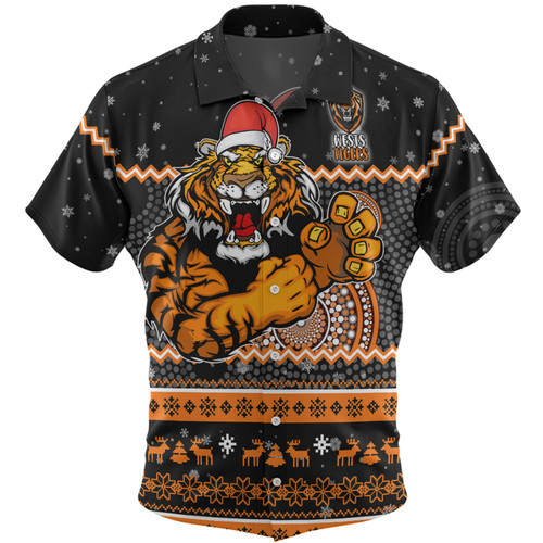 Wests Tigers Christmas Custom Hawaiian Shirt - Ugly Xmas And Aboriginal Patterns For Die Hard Fan Hawaiian Shirt Wests Tigers Christmas Custom Hawaiian Shirt - Ugly Xmas And Aboriginal Patterns For Die Hard Fan Hawaiian Shirt