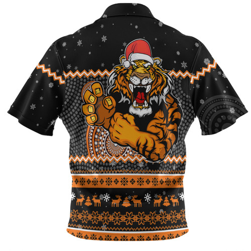 Wests Tigers Christmas Custom Hawaiian Shirt - Ugly Xmas And Aboriginal Patterns For Die Hard Fan Hawaiian Shirt Wests Tigers Christmas Custom Hawaiian Shirt - Ugly Xmas And Aboriginal Patterns For Die Hard Fan Hawaiian Shirt
