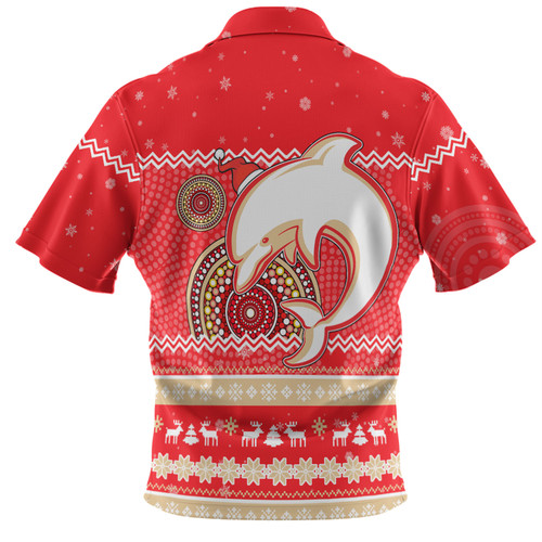 Redcliffe Dolphins Christmas Custom Hawaiian Shirt - Ugly Xmas And Aboriginal Patterns For Die Hard Fan Hawaiian Shirt Redcliffe Dolphins Christmas Custom Hawaiian Shirt - Ugly Xmas And Aboriginal Patterns For Die Hard Fan Hawaiian Shirt