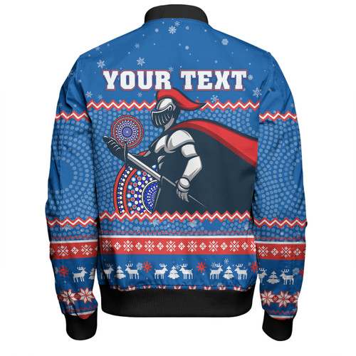 Newcastle Knights Christmas Custom Bomber Jacket - Ugly Xmas And Aboriginal Patterns For Die Hard Fan Bomber Jacket Newcastle Knights Christmas Custom Bomber Jacket - Ugly Xmas And Aboriginal Patterns For Die Hard Fan Bomber Jacket