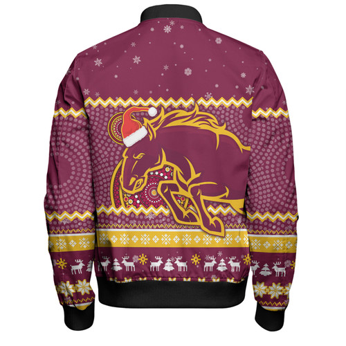 Brisbane Broncos Christmas Custom Bomber Jacket - Ugly Xmas And Aboriginal Patterns For Die Hard Fan Bomber Jacket Brisbane Broncos Christmas Custom Bomber Jacket - Ugly Xmas And Aboriginal Patterns For Die Hard Fan Bomber Jacket