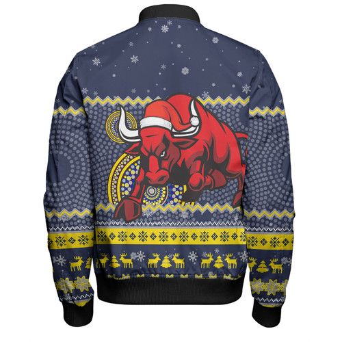 North Queensland Cowboys Christmas Custom Bomber Jacket - Ugly Xmas And Aboriginal Patterns For Die Hard Fan Bomber Jacket North Queensland Cowboys Christmas Custom Bomber Jacket - Ugly Xmas And Aboriginal Patterns For Die Hard Fan Bomber Jacket