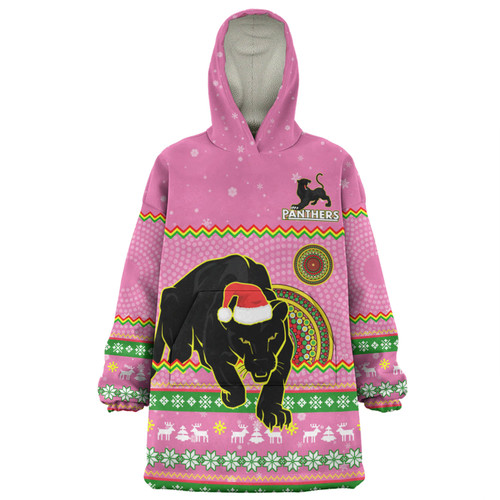 Penrith Panthers Christmas Custom Snug Hoodie - Ugly Xmas And Aboriginal Patterns For Die Hard Fan Snug Hoodie