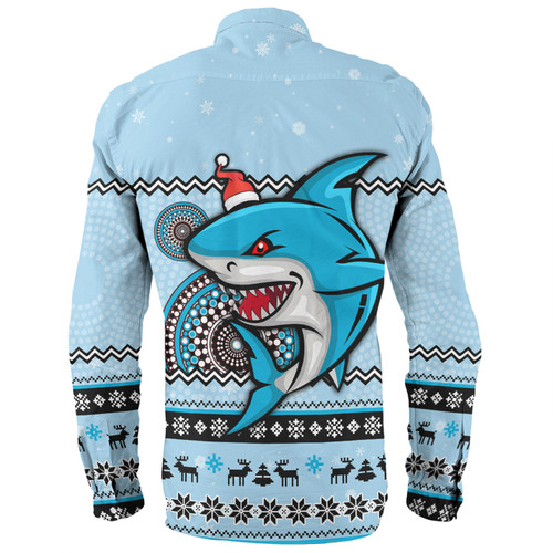 Cronulla-Sutherland Sharks Christmas Custom Long Sleeve Shirt - Ugly Xmas And Aboriginal Patterns For Die Hard Fan Long Sleeve Shirt Cronulla-Sutherland Sharks Christmas Custom Long Sleeve Shirt - Ugly Xmas And Aboriginal Patterns For Die Hard Fan Long Sleeve Shirt