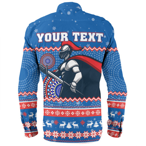 Newcastle Knights Christmas Custom Long Sleeve Shirt - Ugly Xmas And Aboriginal Patterns For Die Hard Fan Long Sleeve Shirt Newcastle Knights Christmas Custom Long Sleeve Shirt - Ugly Xmas And Aboriginal Patterns For Die Hard Fan Long Sleeve Shirt