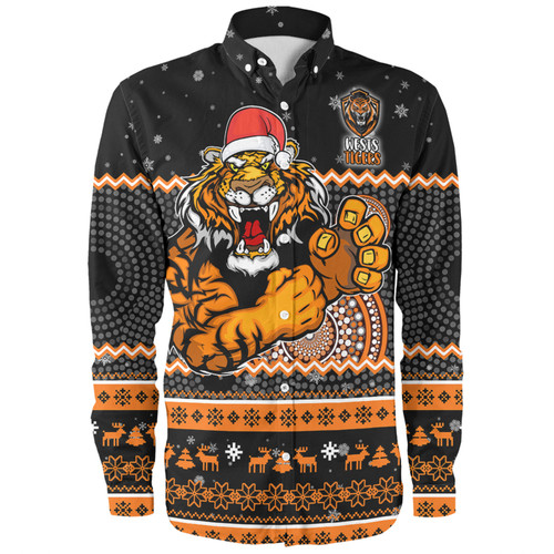 Wests Tigers Christmas Custom Long Sleeve Shirt - Ugly Xmas And Aboriginal Patterns For Die Hard Fan Long Sleeve Shirt