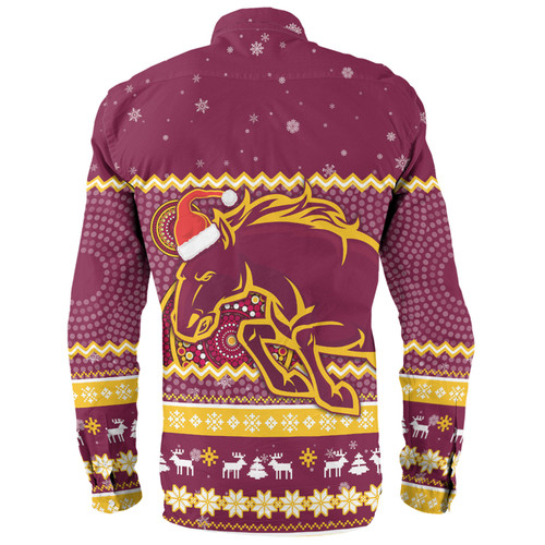Brisbane Broncos Christmas Custom Long Sleeve Shirt - Ugly Xmas And Aboriginal Patterns For Die Hard Fan Long Sleeve Shirt Brisbane Broncos Christmas Custom Long Sleeve Shirt - Ugly Xmas And Aboriginal Patterns For Die Hard Fan Long Sleeve Shirt