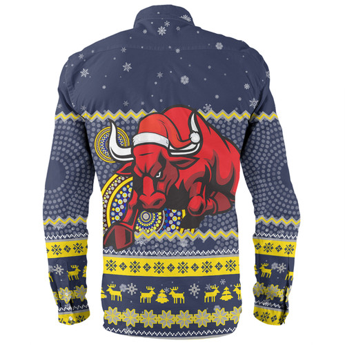 North Queensland Cowboys Christmas Custom Long Sleeve Shirt - Ugly Xmas And Aboriginal Patterns For Die Hard Fan Long Sleeve Shirt North Queensland Cowboys Christmas Custom Long Sleeve Shirt - Ugly Xmas And Aboriginal Patterns For Die Hard Fan Long Sleeve Shirt