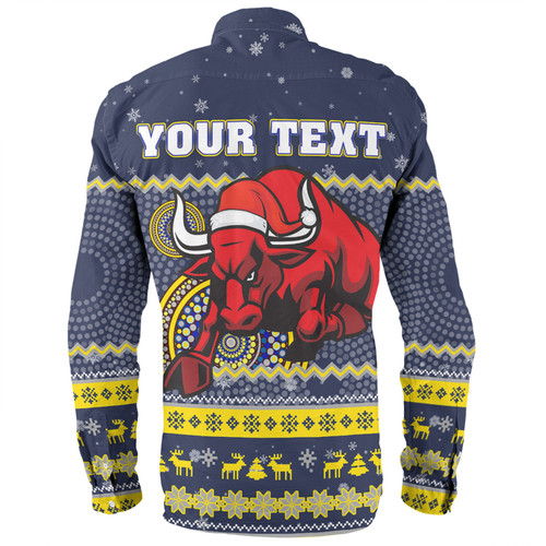 North Queensland Cowboys Christmas Custom Long Sleeve Shirt - Ugly Xmas And Aboriginal Patterns For Die Hard Fan Long Sleeve Shirt North Queensland Cowboys Christmas Custom Long Sleeve Shirt - Ugly Xmas And Aboriginal Patterns For Die Hard Fan Long Sleeve Shirt