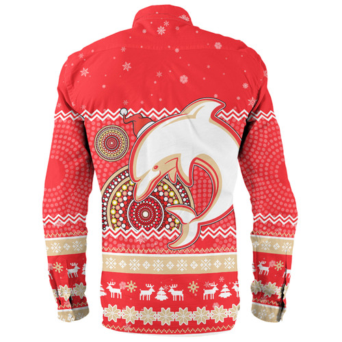Redcliffe Dolphins Christmas Custom Long Sleeve Shirt - Ugly Xmas And Aboriginal Patterns For Die Hard Fan Long Sleeve Shirt Redcliffe Dolphins Christmas Custom Long Sleeve Shirt - Ugly Xmas And Aboriginal Patterns For Die Hard Fan Long Sleeve Shirt