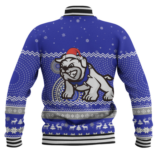Canterbury-Bankstown Bulldogs Christmas Custom Baseball Jacket - Ugly Xmas And Aboriginal Patterns For Die Hard Fan Baseball Jacket Canterbury-Bankstown Bulldogs Christmas Custom Baseball Jacket - Ugly Xmas And Aboriginal Patterns For Die Hard Fan Baseball Jacket