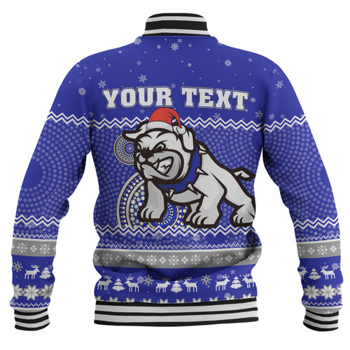 Canterbury-Bankstown Bulldogs Christmas Custom Baseball Jacket - Ugly Xmas And Aboriginal Patterns For Die Hard Fan Baseball Jacket Canterbury-Bankstown Bulldogs Christmas Custom Baseball Jacket - Ugly Xmas And Aboriginal Patterns For Die Hard Fan Baseball Jacket