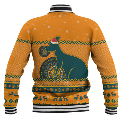 Australia Wallabies Christmas Custom Baseball Jacket - Ugly Xmas And Aboriginal Patterns For Die Hard Fan Baseball Jacket