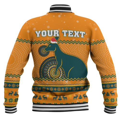 Australia Wallabies Christmas Custom Baseball Jacket - Ugly Xmas And Aboriginal Patterns For Die Hard Fan Baseball Jacket