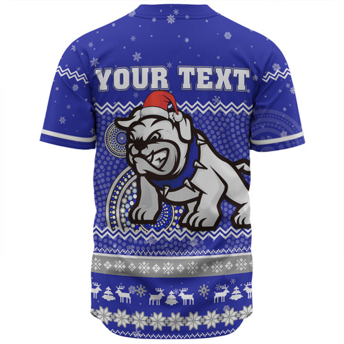 Canterbury-Bankstown Bulldogs Christmas Custom Baseball Shirt - Ugly Xmas And Aboriginal Patterns For Die Hard Fan Baseball Shirt