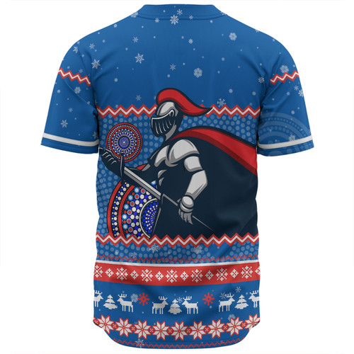 Newcastle Knights Christmas Custom Baseball Shirt - Ugly Xmas And Aboriginal Patterns For Die Hard Fan Baseball Shirt Newcastle Knights Christmas Custom Baseball Shirt - Ugly Xmas And Aboriginal Patterns For Die Hard Fan Baseball Shirt
