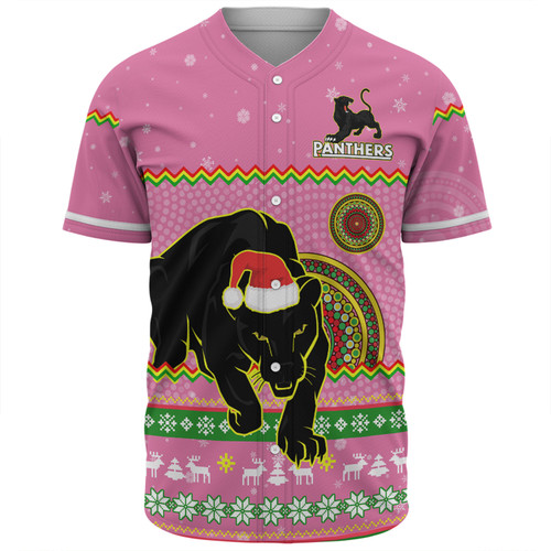 Penrith Panthers Christmas Custom Baseball Shirt - Ugly Xmas And Aboriginal Patterns For Die Hard Fan Baseball Shirt