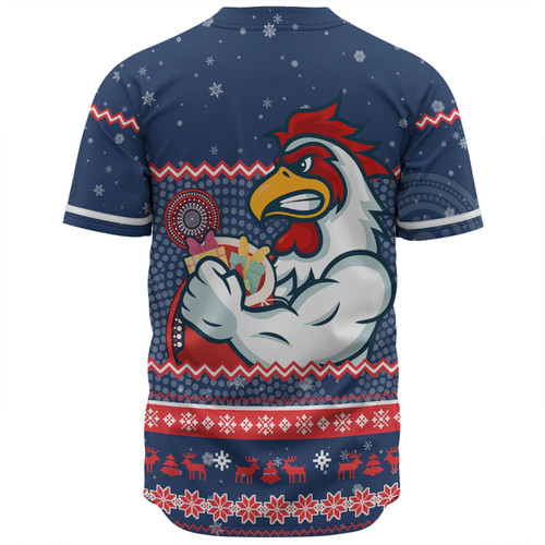 Sydney Roosters Christmas Custom Baseball Shirt - Ugly Xmas And Aboriginal Patterns For Die Hard Fan Baseball Shirt Sydney Roosters Christmas Custom Baseball Shirt - Ugly Xmas And Aboriginal Patterns For Die Hard Fan Baseball Shirt