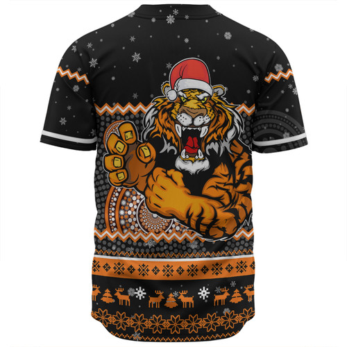 Wests Tigers Christmas Custom Baseball Shirt - Ugly Xmas And Aboriginal Patterns For Die Hard Fan Baseball Shirt Wests Tigers Christmas Custom Baseball Shirt - Ugly Xmas And Aboriginal Patterns For Die Hard Fan Baseball Shirt