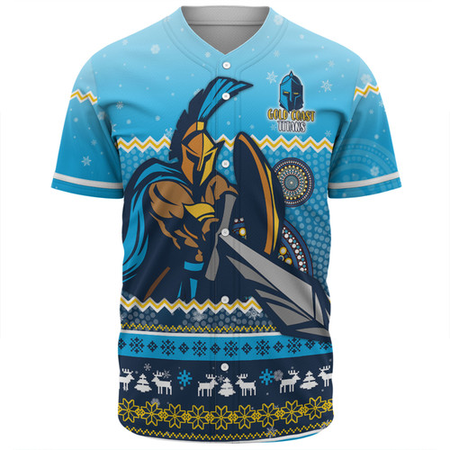 Gold Coast Titans Christmas Custom Baseball Shirt - Ugly Xmas And Aboriginal Patterns For Die Hard Fan Baseball Shirt