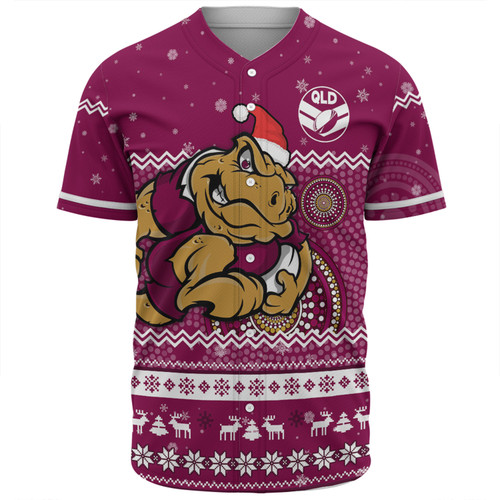 Queensland Cane Toads Christmas Custom Baseball Shirt - Ugly Xmas And Aboriginal Patterns For Die Hard Fan Baseball Shirt