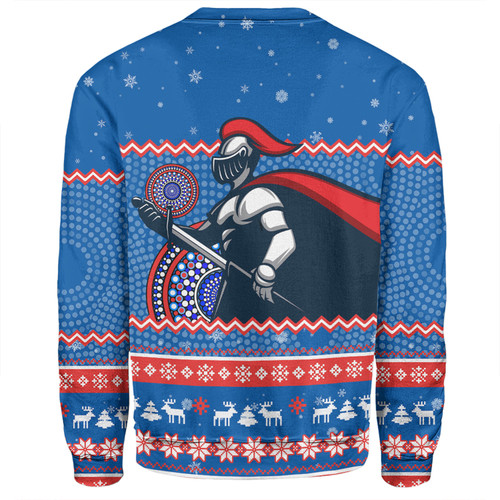 Newcastle Knights Christmas Custom Sweatshirt - Ugly Xmas And Aboriginal Patterns For Die Hard Fan Sweatshirt Newcastle Knights Christmas Custom Sweatshirt - Ugly Xmas And Aboriginal Patterns For Die Hard Fan Sweatshirt