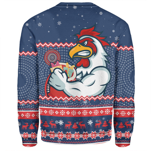 Sydney Roosters Christmas Custom Sweatshirt - Ugly Xmas And Aboriginal Patterns For Die Hard Fan Sweatshirt Sydney Roosters Christmas Custom Sweatshirt - Ugly Xmas And Aboriginal Patterns For Die Hard Fan Sweatshirt