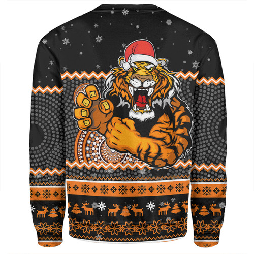 Wests Tigers Christmas Custom Sweatshirt - Ugly Xmas And Aboriginal Patterns For Die Hard Fan Sweatshirt Wests Tigers Christmas Custom Sweatshirt - Ugly Xmas And Aboriginal Patterns For Die Hard Fan Sweatshirt