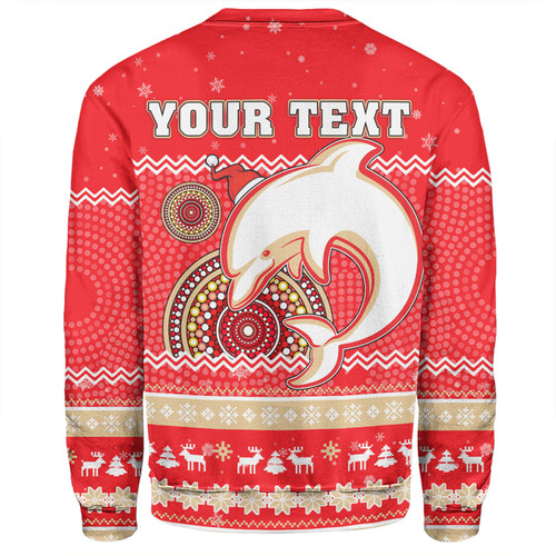 Redcliffe Dolphins Christmas Custom Sweatshirt - Ugly Xmas And Aboriginal Patterns For Die Hard Fan Sweatshirt Redcliffe Dolphins Christmas Custom Sweatshirt - Ugly Xmas And Aboriginal Patterns For Die Hard Fan Sweatshirt