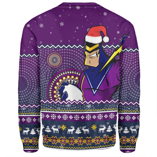 Melbourne Storm Christmas Custom Sweatshirt - Ugly Xmas And Aboriginal Patterns For Die Hard Fan Sweatshirt Melbourne Storm Christmas Custom Sweatshirt - Ugly Xmas And Aboriginal Patterns For Die Hard Fan Sweatshirt
