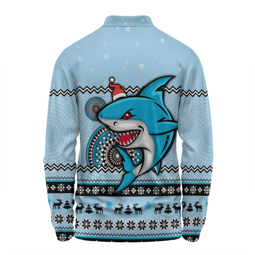 Cronulla-Sutherland Sharks Christmas Custom Long Sleeve Polo Shirt - Ugly Xmas And Aboriginal Patterns For Die Hard Fan Long Sleeve Polo Shirt Cronulla-Sutherland Sharks Christmas Custom Long Sleeve Polo Shirt - Ugly Xmas And Aboriginal Patterns For Die Hard Fan Long Sleeve Polo Shirt