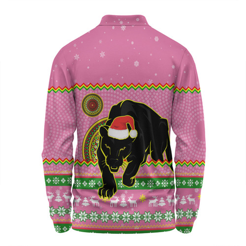 Penrith Panthers Christmas Custom Long Sleeve Polo Shirt - Ugly Xmas And Aboriginal Patterns For Die Hard Fan Long Sleeve Polo Shirt Penrith Panthers Christmas Custom Long Sleeve Polo Shirt - Ugly Xmas And Aboriginal Patterns For Die Hard Fan Long Sleeve Polo Shirt