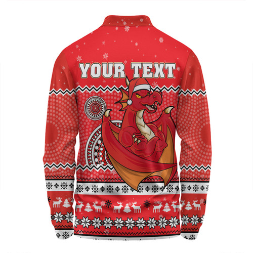 St. George Illawarra Dragons Christmas Custom Long Sleeve Polo Shirt - Ugly Xmas And Aboriginal Patterns For Die Hard Fan Long Sleeve Polo Shirt St. George Illawarra Dragons Christmas Custom Long Sleeve Polo Shirt - Ugly Xmas And Aboriginal Patterns For Die Hard Fan Long Sleeve Polo Shirt