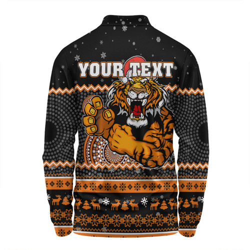 Wests Tigers Christmas Custom Long Sleeve Polo Shirt - Ugly Xmas And Aboriginal Patterns For Die Hard Fan Long Sleeve Polo Shirt Wests Tigers Christmas Custom Long Sleeve Polo Shirt - Ugly Xmas And Aboriginal Patterns For Die Hard Fan Long Sleeve Polo Shirt
