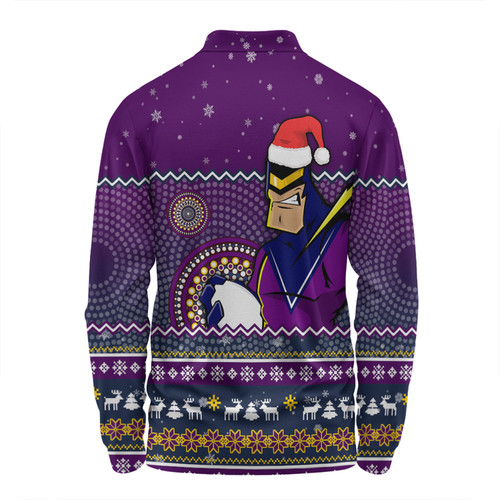 Melbourne Storm Christmas Custom Long Sleeve Polo Shirt - Ugly Xmas And Aboriginal Patterns For Die Hard Fan Long Sleeve Polo Shirt Melbourne Storm Christmas Custom Long Sleeve Polo Shirt - Ugly Xmas And Aboriginal Patterns For Die Hard Fan Long Sleeve Polo Shirt