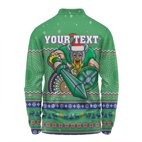 Canberra Raiders Christmas Custom Long Sleeve Polo Shirt - Ugly Xmas And Aboriginal Patterns For Die Hard Fan Long Sleeve Polo Shirt Canberra Raiders Christmas Custom Long Sleeve Polo Shirt - Ugly Xmas And Aboriginal Patterns For Die Hard Fan Long Sleeve Polo Shirt