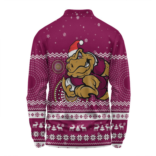 Queensland Cane Toads Christmas Custom Long Sleeve Polo Shirt - Ugly Xmas And Aboriginal Patterns For Die Hard Fan Long Sleeve Polo Shirt Queensland Cane Toads Christmas Custom Long Sleeve Polo Shirt - Ugly Xmas And Aboriginal Patterns For Die Hard Fan Long Sleeve Polo Shirt
