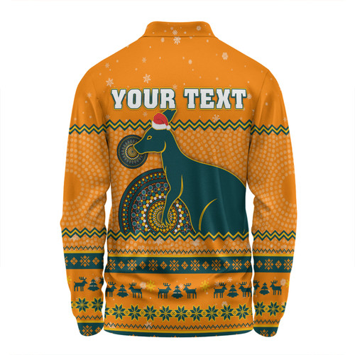 Australia Wallabies Christmas Custom Long Sleeve Polo Shirt - Ugly Xmas And Aboriginal Patterns For Die Hard Fan Long Sleeve Polo Shirt Australia Wallabies Christmas Custom Long Sleeve Polo Shirt - Ugly Xmas And Aboriginal Patterns For Die Hard Fan Long Sleeve Polo Shirt