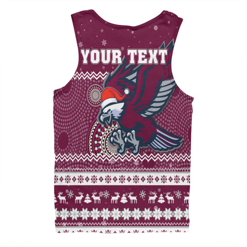 Manly Warringah Sea Eagles Christmas Custom Men Singlet - Ugly Xmas And Aboriginal Patterns For Die Hard Fan Men Singlet Manly Warringah Sea Eagles Christmas Custom Men Singlet - Ugly Xmas And Aboriginal Patterns For Die Hard Fan Men Singlet