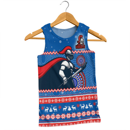 Newcastle Knights Christmas Custom Men Singlet - Ugly Xmas And Aboriginal Patterns For Die Hard Fan Men Singlet