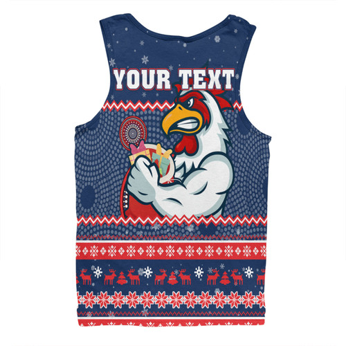 Sydney Roosters Christmas Custom Men Singlet - Ugly Xmas And Aboriginal Patterns For Die Hard Fan Men Singlet Sydney Roosters Christmas Custom Men Singlet - Ugly Xmas And Aboriginal Patterns For Die Hard Fan Men Singlet