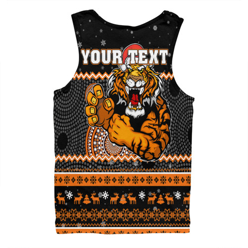 Wests Tigers Christmas Custom Men Singlet - Ugly Xmas And Aboriginal Patterns For Die Hard Fan Men Singlet Wests Tigers Christmas Custom Men Singlet - Ugly Xmas And Aboriginal Patterns For Die Hard Fan Men Singlet
