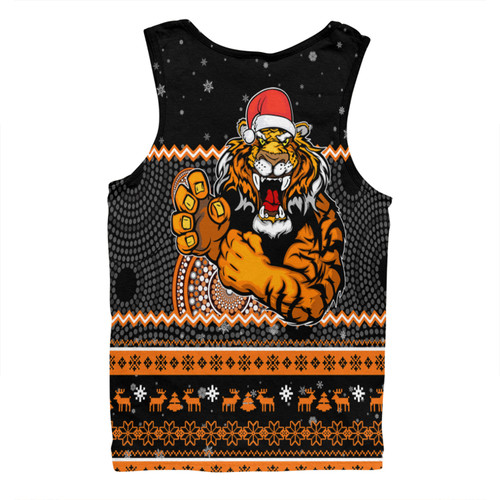 Wests Tigers Christmas Custom Men Singlet - Ugly Xmas And Aboriginal Patterns For Die Hard Fan Men Singlet Wests Tigers Christmas Custom Men Singlet - Ugly Xmas And Aboriginal Patterns For Die Hard Fan Men Singlet