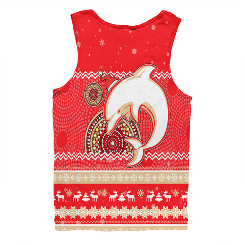 Redcliffe Dolphins Christmas Custom Men Singlet - Ugly Xmas And Aboriginal Patterns For Die Hard Fan Men Singlet Redcliffe Dolphins Christmas Custom Men Singlet - Ugly Xmas And Aboriginal Patterns For Die Hard Fan Men Singlet