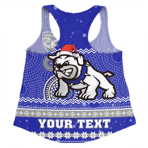 Canterbury-Bankstown Bulldogs Christmas Custom Women Racerback Singlet - Ugly Xmas And Aboriginal Patterns For Die Hard Fan Women Racerback Singlet Canterbury-Bankstown Bulldogs Christmas Custom Women Racerback Singlet - Ugly Xmas And Aboriginal Patterns For Die Hard Fan Women Racerback Singlet